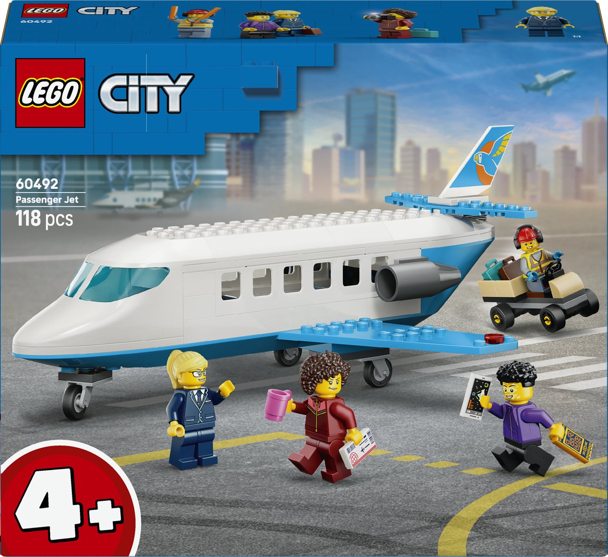 LEGO City Passagierstoestel Vliegtuig Speelgoed voor Kinderen Vanaf 4 Jaar 60492 — afbeelding 1