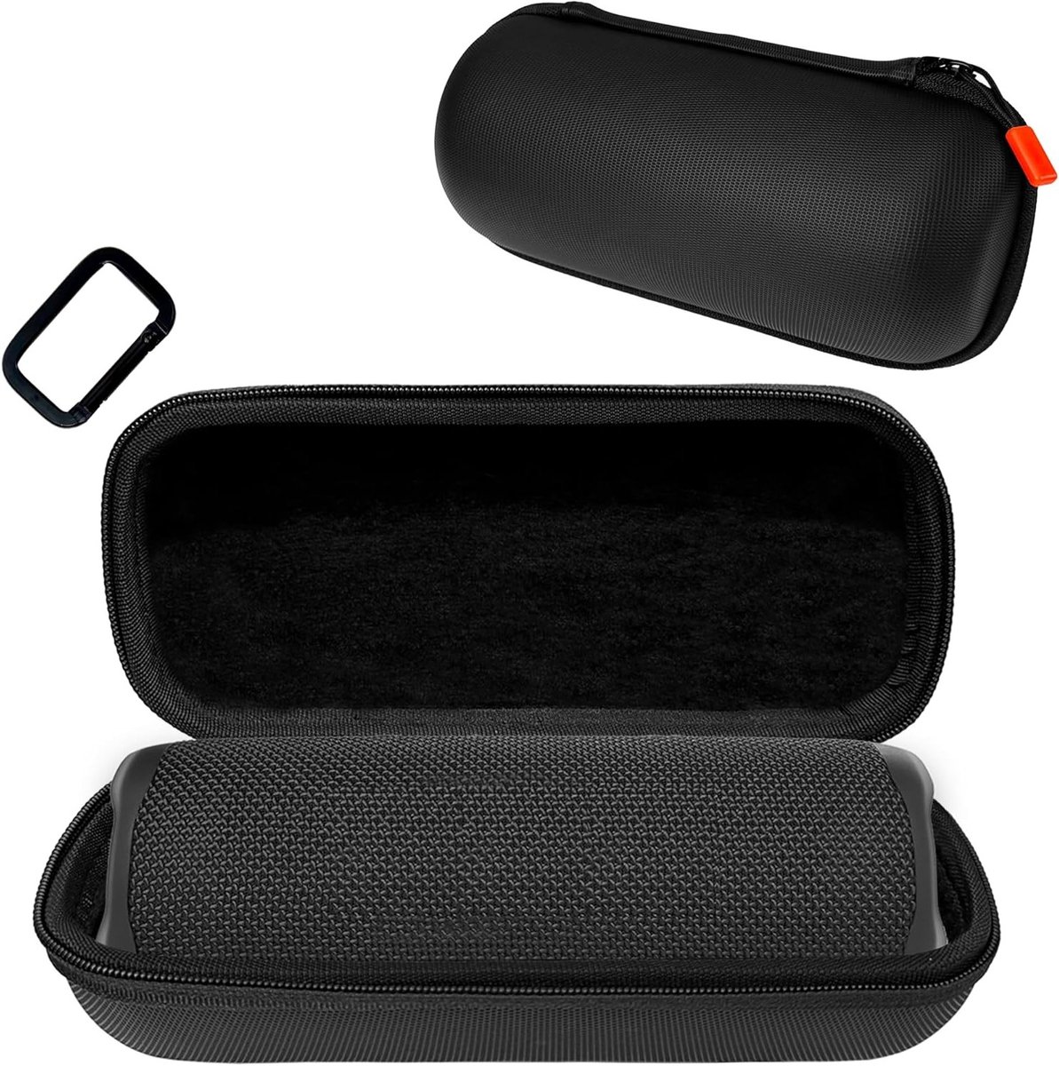 Bluetooth speaker hoes voor Flip 7/6/5/4, harde schaal met zachte voering, met karabiner voor draagbaarheid, ideaal voor reizen en buitengebruik