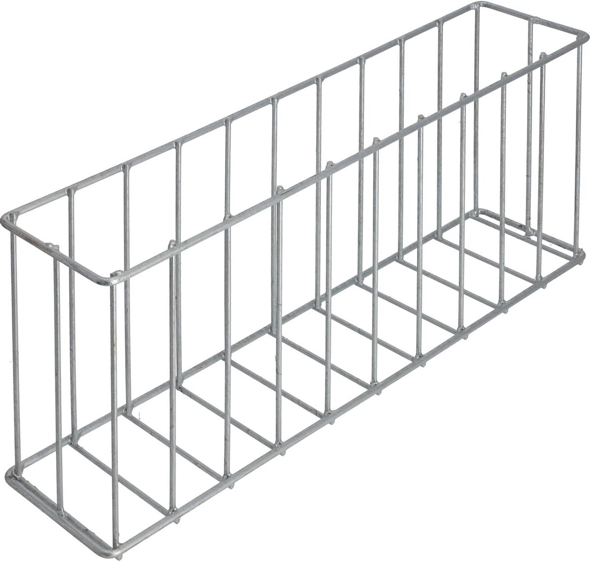 Tuinrand Staal - Gabionenmand Steenkorf - Tuin Afscheiden - Moderne Vormgeving - 51x11x20 cm - Zilver