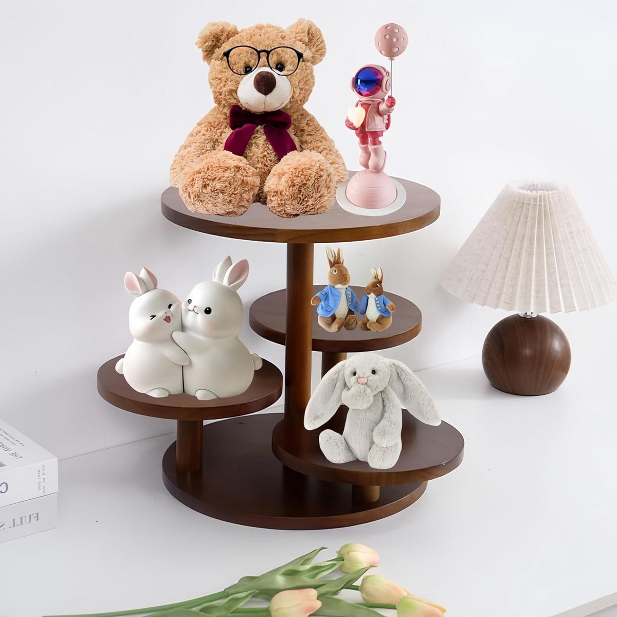 Cupcake Stand - Dessert Display - Feestpresentatie - Uniek Oplopend Ontwerp - 4 Lagen - Bruin