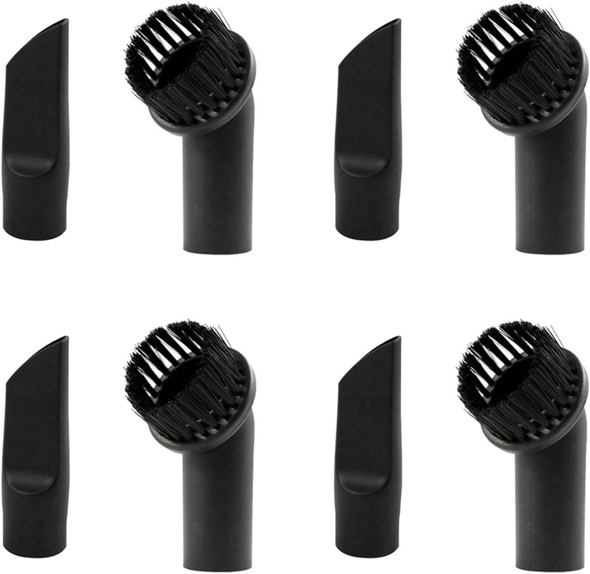 Vacuüm Borstel Spleetmondstuk - Stofzuiger Accessoires Set - Snel Huis Schoonmaken - 33 mm Aansluiting - 8 Stuks - Zwart