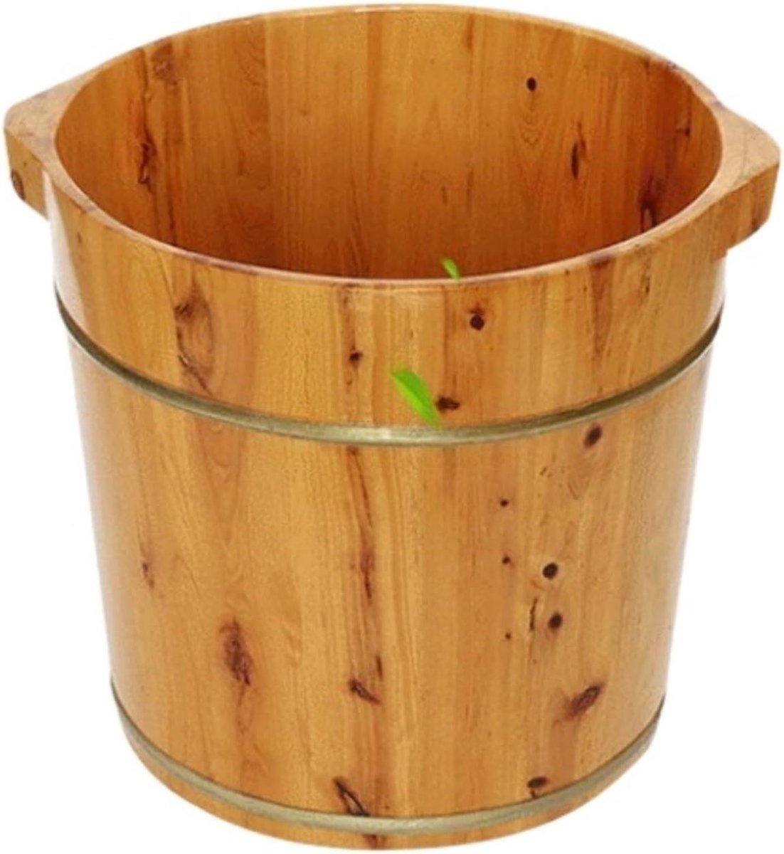 Voet Spa Houten Vat - Voetenbad Emmer - Voeten Ontspannen - Diep Ontwerp - 39x39x31cm - Houtkleur
