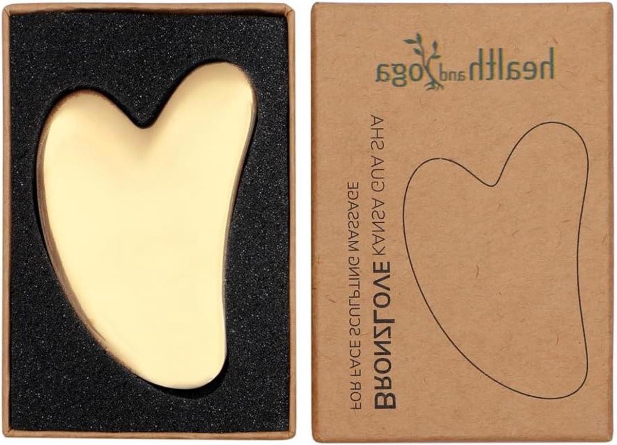 Kansa Gua Sha Tool - Massage Schraper - Spierpijn Behandelen - Ayurveda Brons - 9x6 cm - Brons