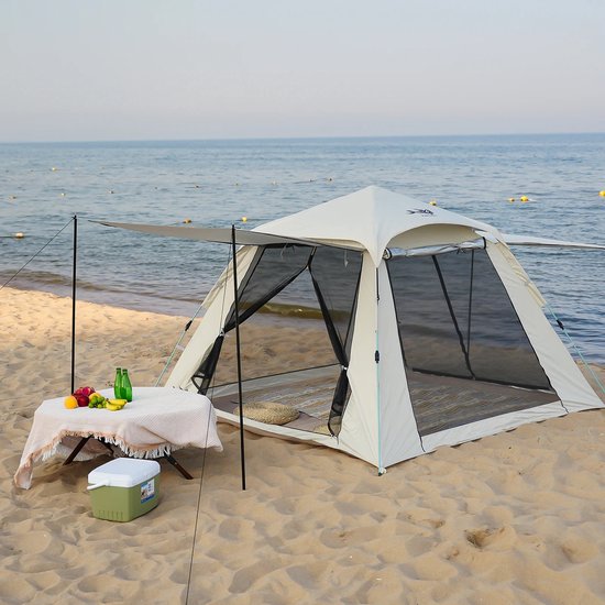 Velmio Pop-up Tent - 2/4 Persoons Tent - Waterdicht en Winddicht - Automatische Pop-up Tent - Gezinscamping en Buitenactiviteiten - 200 x 200 cm — afbeelding 4