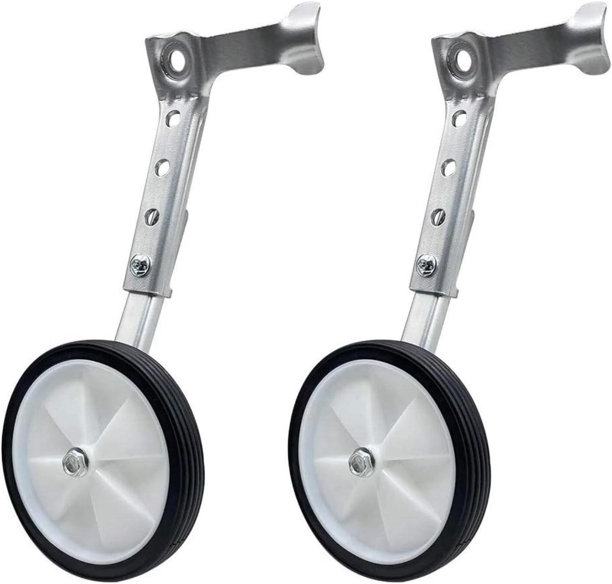 Hulpwielen Kinderfiets - Stabilisatoren Set - Fietsen Leren - Verstelbaar Universeel - 16 tot 24 Inch - Wit Zwart