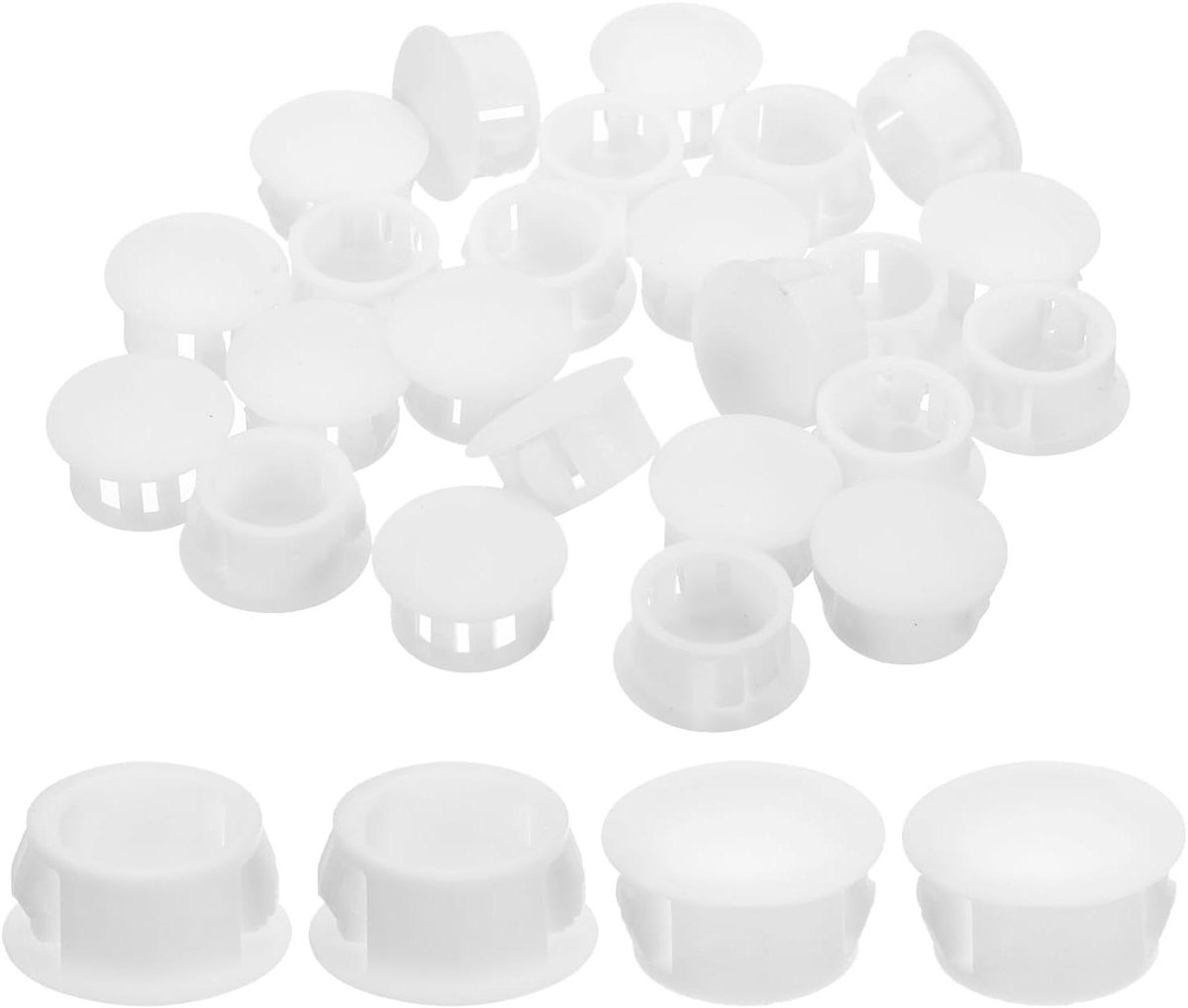 Afdekkappen voor gaten - Blinde stoppen - Gaten afwerken - Duurzaam nylon materiaal - 38 stuks - Wit