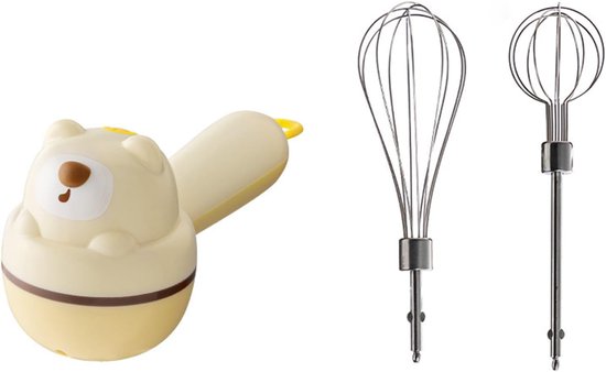 Handmixer Elektrisch - Garde Mixer Draadloos - Snel Mixen - Roestvrij Staal - 250 Gram - Wit van Merkloos — afbeelding 2