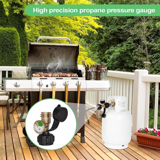 Propane Tank Gauge - Gas Meter Lekdetector - Veilig Grillen - Nauwkeurige Meting - 5-40lb Cilinders - Zwart — afbeelding 4