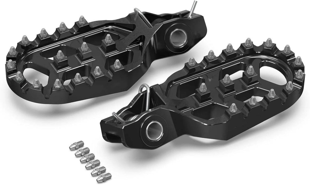 Voetsteunen Motorfiets - Voetsteunen Extender - Offroad Rijden - Verlaagd en Naar Achteren - 2 mm Verlaagd - Zwart