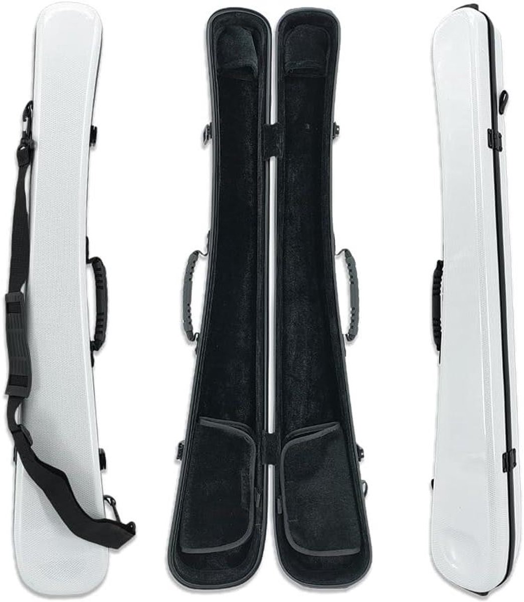Contrabas Boog Koffer - Bass Bow Case - Bogen Beschermen - Dubbele Boog Houder - 86 cm - Wit