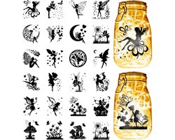 Feeën Silhouetten Stickers - Pot Decals - Scrapbook Decoratie - Waterdicht PVC Materiaal - 9x10cm - Genie Fairy