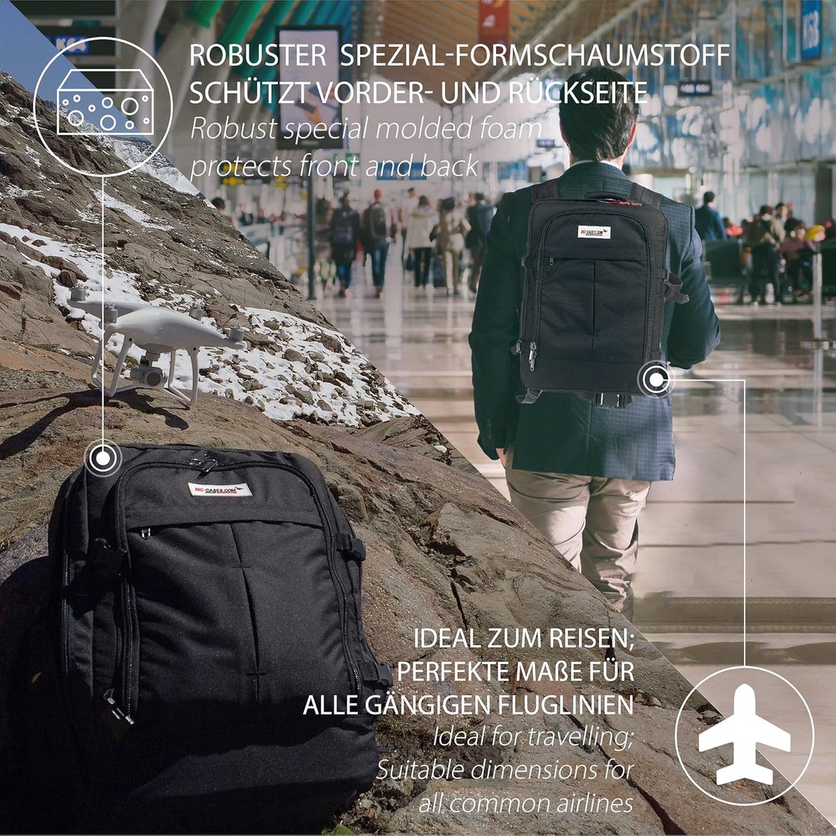 DJI Avata 2 Rugzak - Drone Tas - Drone Transport - Op Maat Gemaakt – foto 4