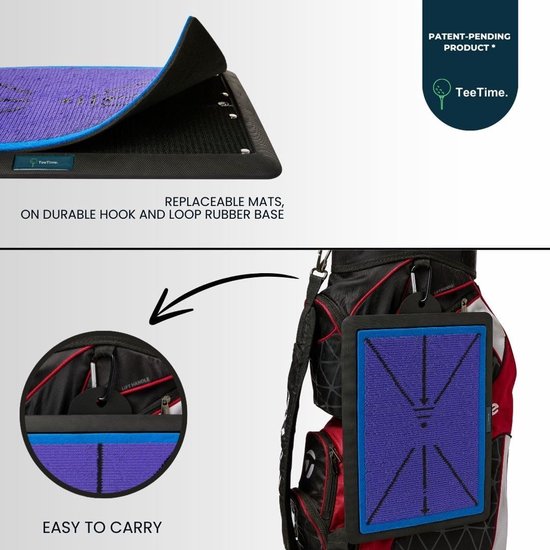 Golf Oefenmat - Golf Swing Trainer - Golfslag Verbeteren - Dubbelkleurig Paillettenontwerp - 40 x 30 cm - Blauw van GOLF — afbeelding 3