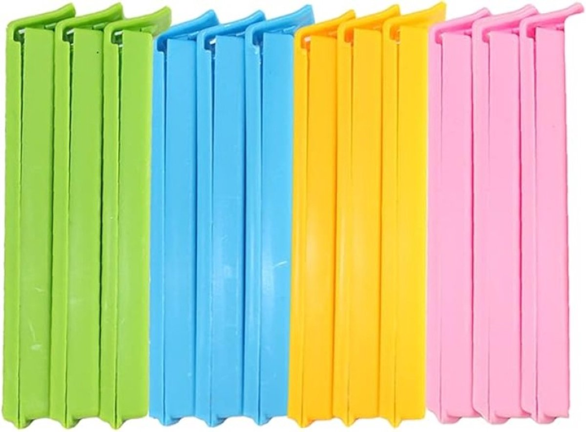 12 Stuks Herbruikbare Afdichtingsclips voor Zakken - Plastic Sluitclips voor Keuken