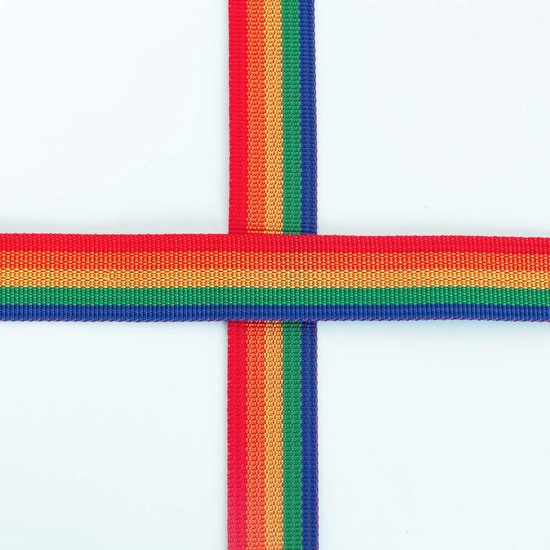 PP Riem Regenboog - Polypropyleen Band - Handwerk en Naaien - Hittebestendig en Slijtvast - 91 meter x 50 mm — afbeelding 4