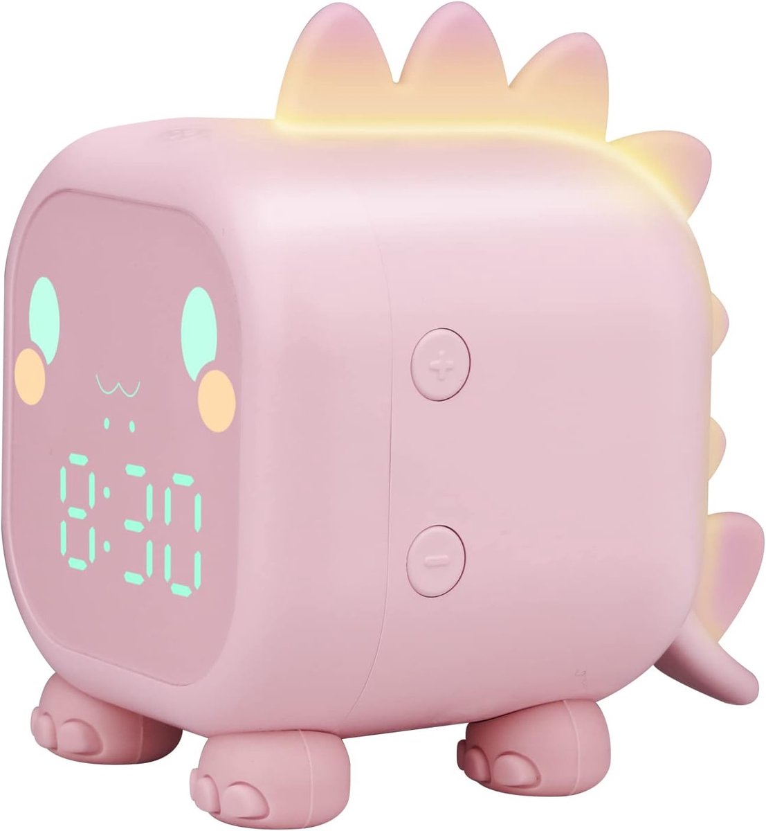 Oneay Digitale wekker voor kinderen — Met dinosaurus-thema (unisex) — Multifunctionele, creatieve wekker met tijdsaankondiging — Ontworpen voor scholieren