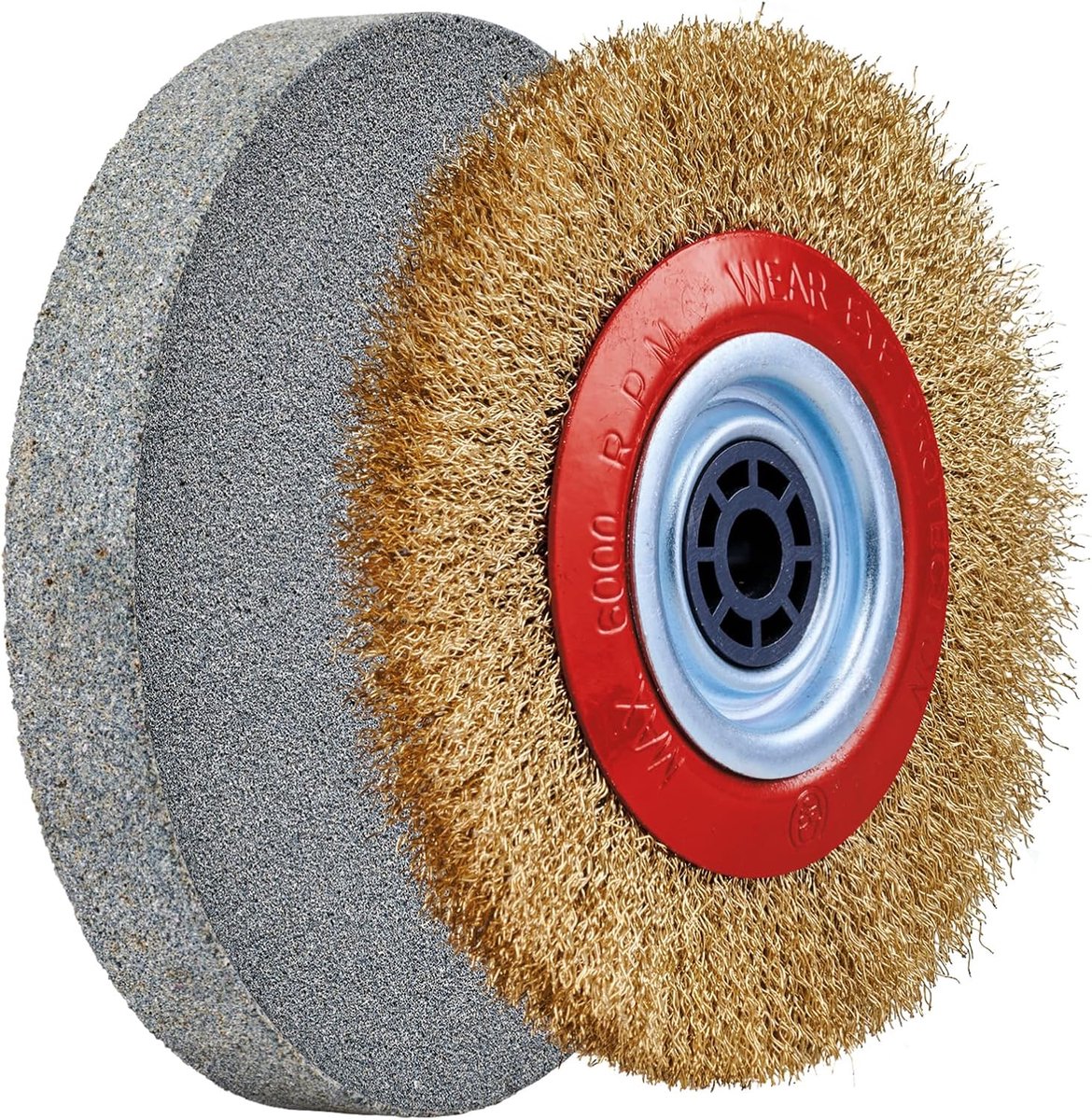 Dubbele Slijper - Bankslijper Werkbank - Gereedschap Schoonmaken - Krachtige 350 Watt Motor - 150 mm Schijven - Rood thumbnail 2