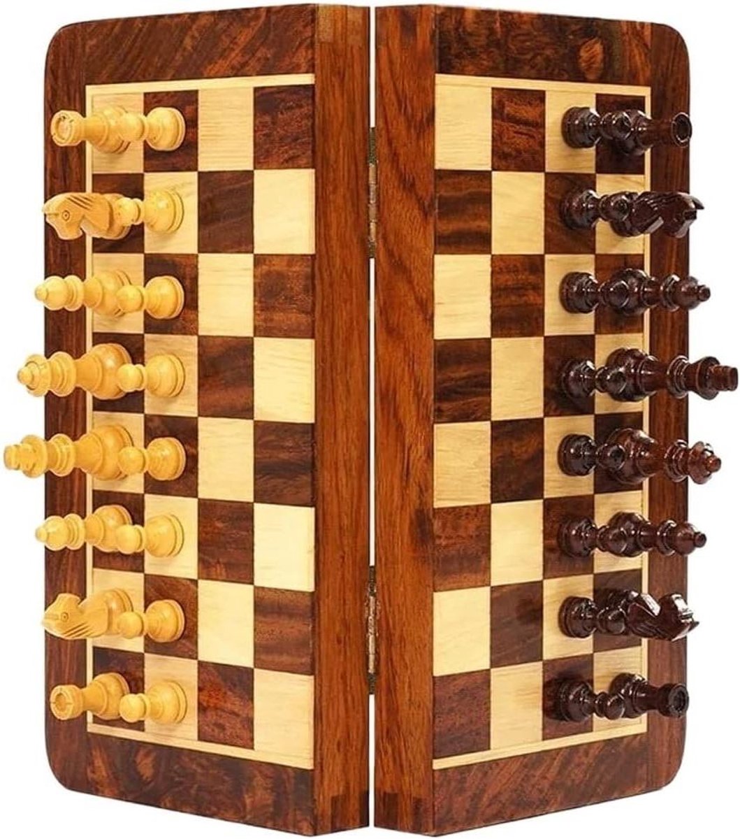 Schaakspel Set - Schaakbord Opvouwbaar - Strategisch Spel - Magnetisch Bord - 25x25x2cm - Niet gespecificeerd