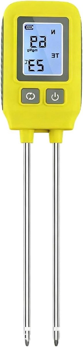 Bodemtester 4-in-1 - Grondmeter pH - Plantenverzorging - Digitaal display - 26.8 cm - Geel