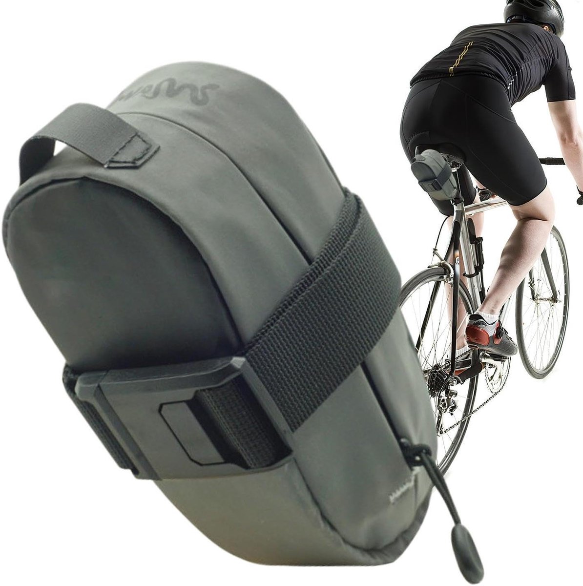 Fiets zadeltas - Fietstas onder zadel - Fietsen op avontuur - Magnetische gesp - 13x6x5 cm - Reflecterend