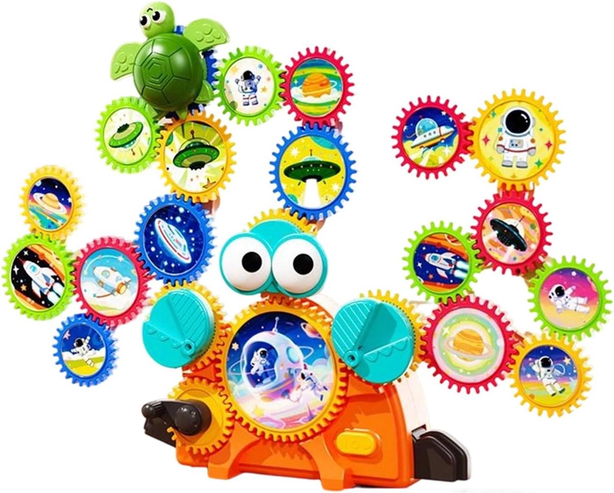 Generico Speelgoed met tandwielen voor kinderen, educatieve leeractiviteiten, bouwspeelgoed STEM - voor verjaardagsfeesten, thuis, kleuterschool, school, reizen,