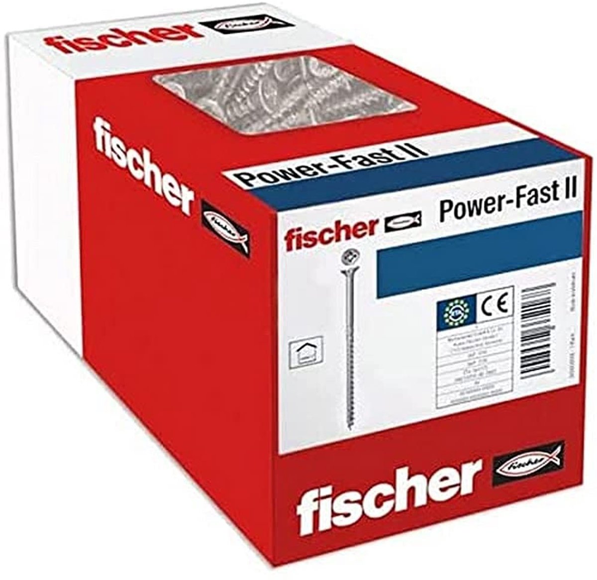 Fischer 30x Power-Fast II FPF II CZP 5 x 120 mm BC Senkkopf mit Kreuzschlitz PZ2 Teilgewinde galvanisch verzinkt blau passiviert - 670412