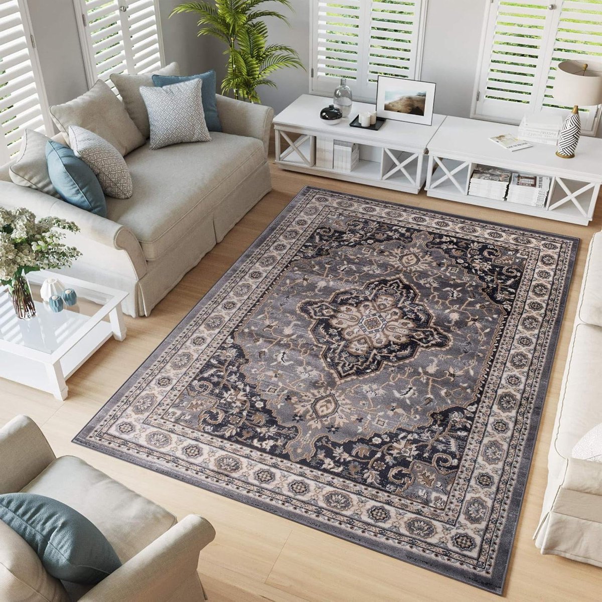 Tapiso Colorado Vloerkleed Antraciet Grijs Woonkamer Slaapkamer Perzisch Oosters Rug Karpe