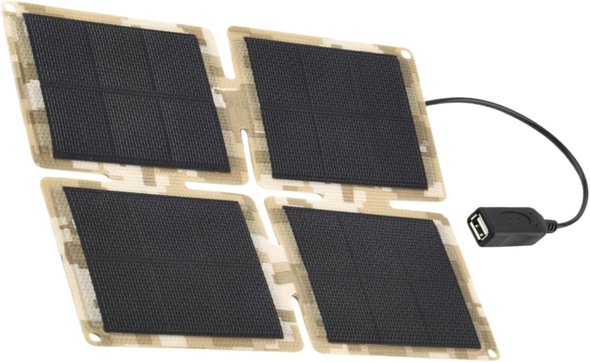Oplader op zonne-energie - Draagbaar zonnepaneel - Outdoor apparaten laden - Ultracompact opvouwbaar - Minder dan 500g - Camouflage