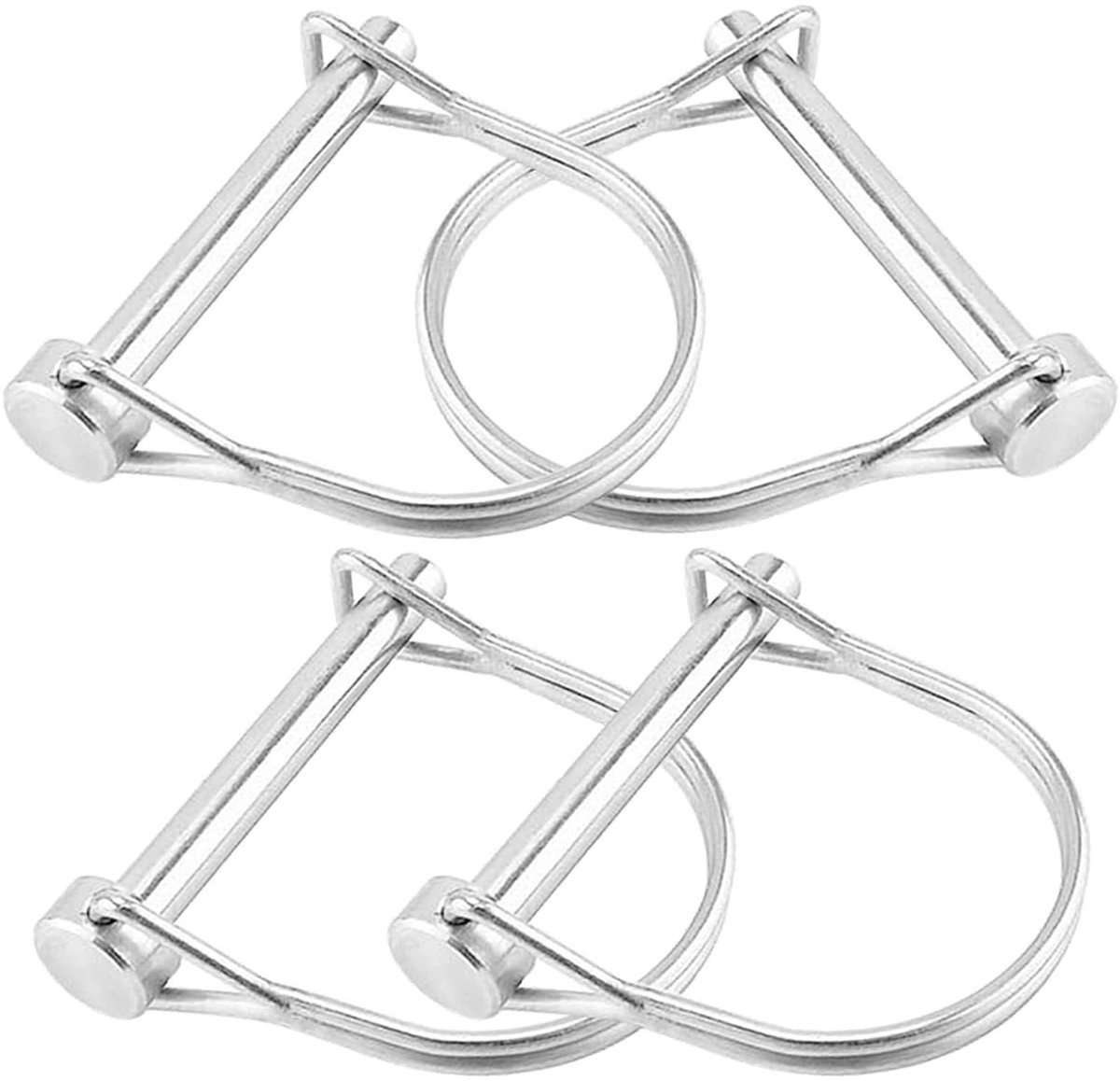 Vergrendelingspennen Set - Veiligheidspennen - Aanhanger Beveiligen - Roestvrij Staal - 4 Stuks 12x80mm - Zilver
