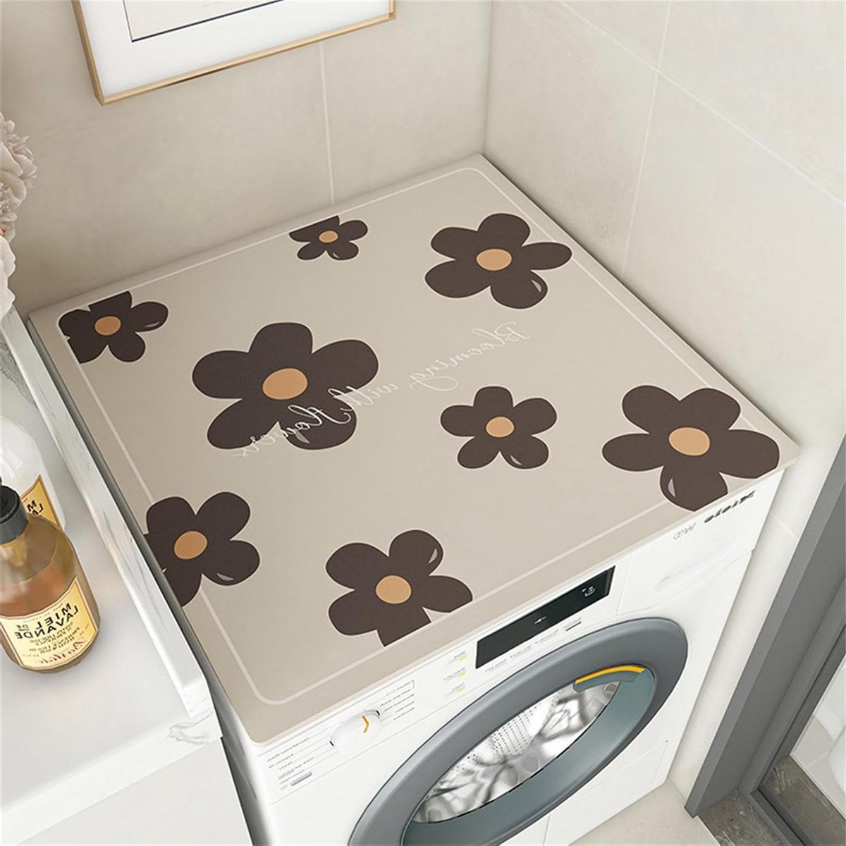 Wasmachine Droger Topmat - Apparaatbeschermer - Apparaten Beschermen - Snel Absorberend - 65 x 90 cm - Zwart
