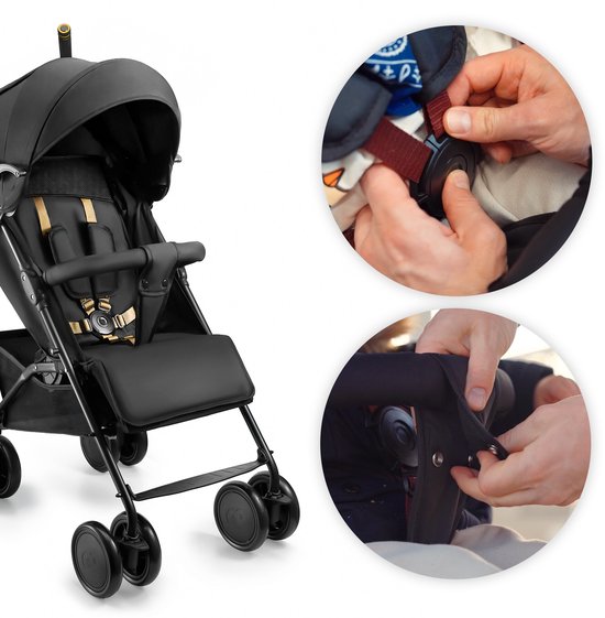 Kinderkraft SIESTA 2 - Buggy - Tot 22 kg draagkracht, soepel te sturen - Rugleuning & voetensteun verstelbaar, foam grepen - Zwart van Kinderkraft — afbeelding 3