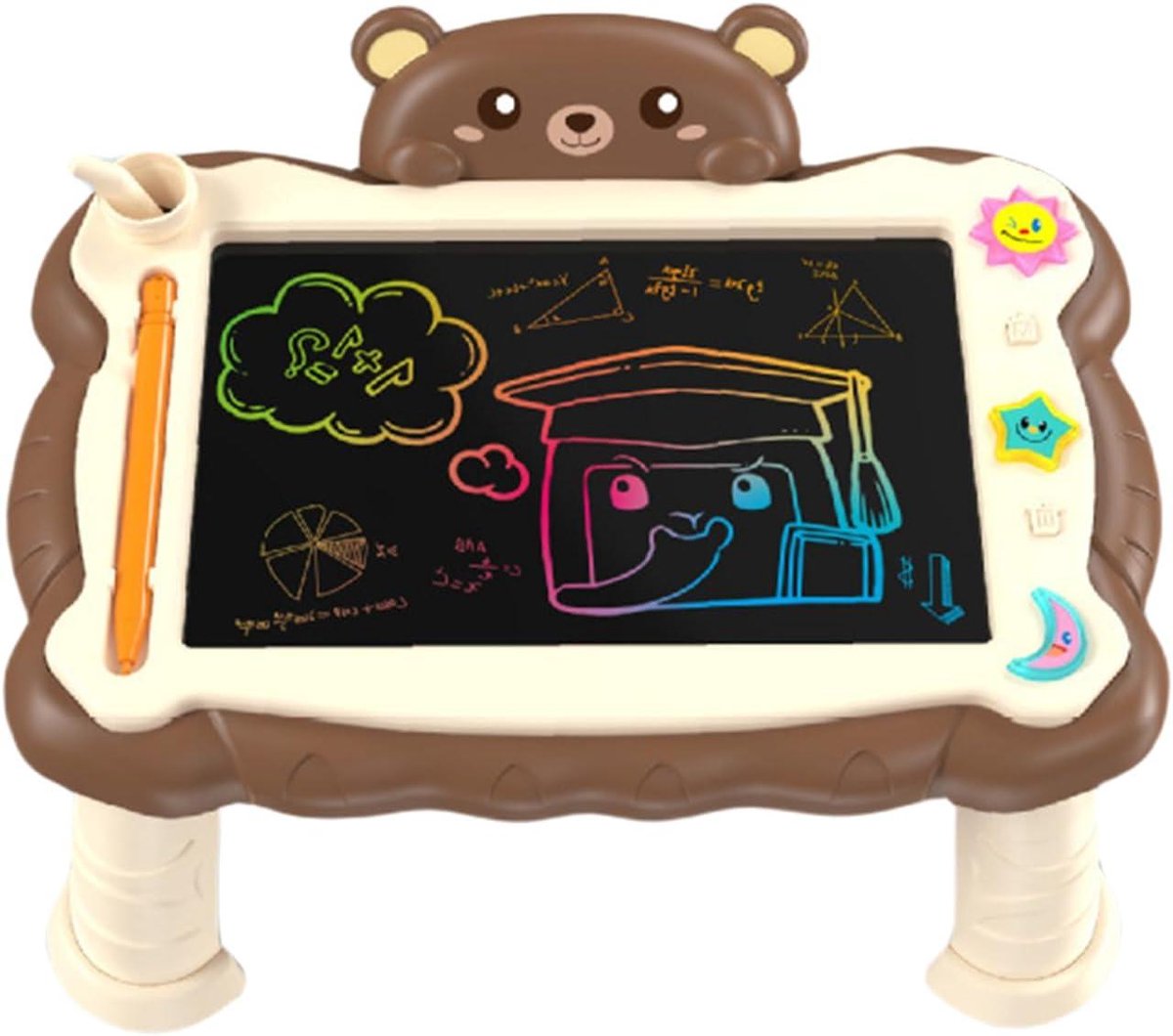 Lcd Schrijftablet - Tekentablet Kinderen - Creatief Leren - Herbruikbaar Bord - 30 cm Scherm - Bruin