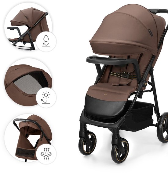 Kinderkraft TRIG 3 - Buggy - Lekvrije wielen met vering - 360° draaibare voorwielen met blokkering - 3-standen voetensteun - Bruin van Kinderkraft — afbeelding 2