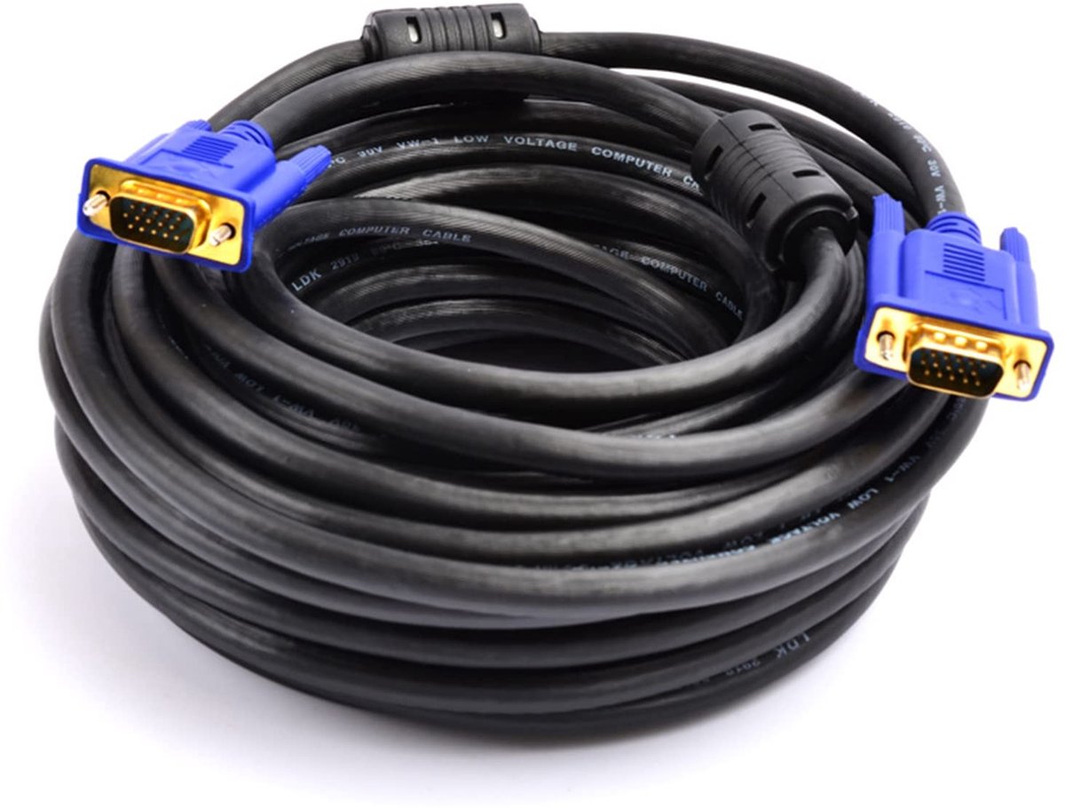 Allecto - Kabel - VGA naar Monitor Kabel - 10M - Geschikt voor Projectors - Hoogwaardige Beeldkwaliteit - Ideaal voor Laptops en PC's