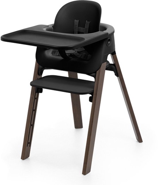 Stokke Steps Kinderstoel - Bundel met babyset, veiligheidstuigje en tray - Black/Warm Brown van Merkloos — afbeelding 2