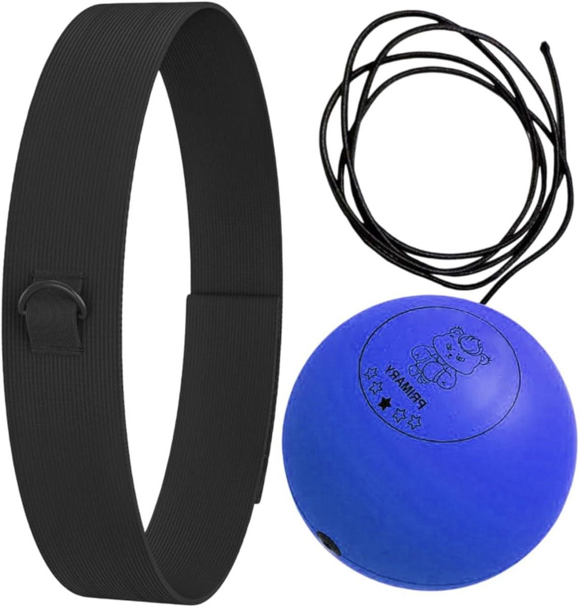 Boksbal Hoofdband Set - Boksoefening Bal - Verbeteren Reflexen - Hand-Oog Coördinatie - 25 x 4 cm - Blauw