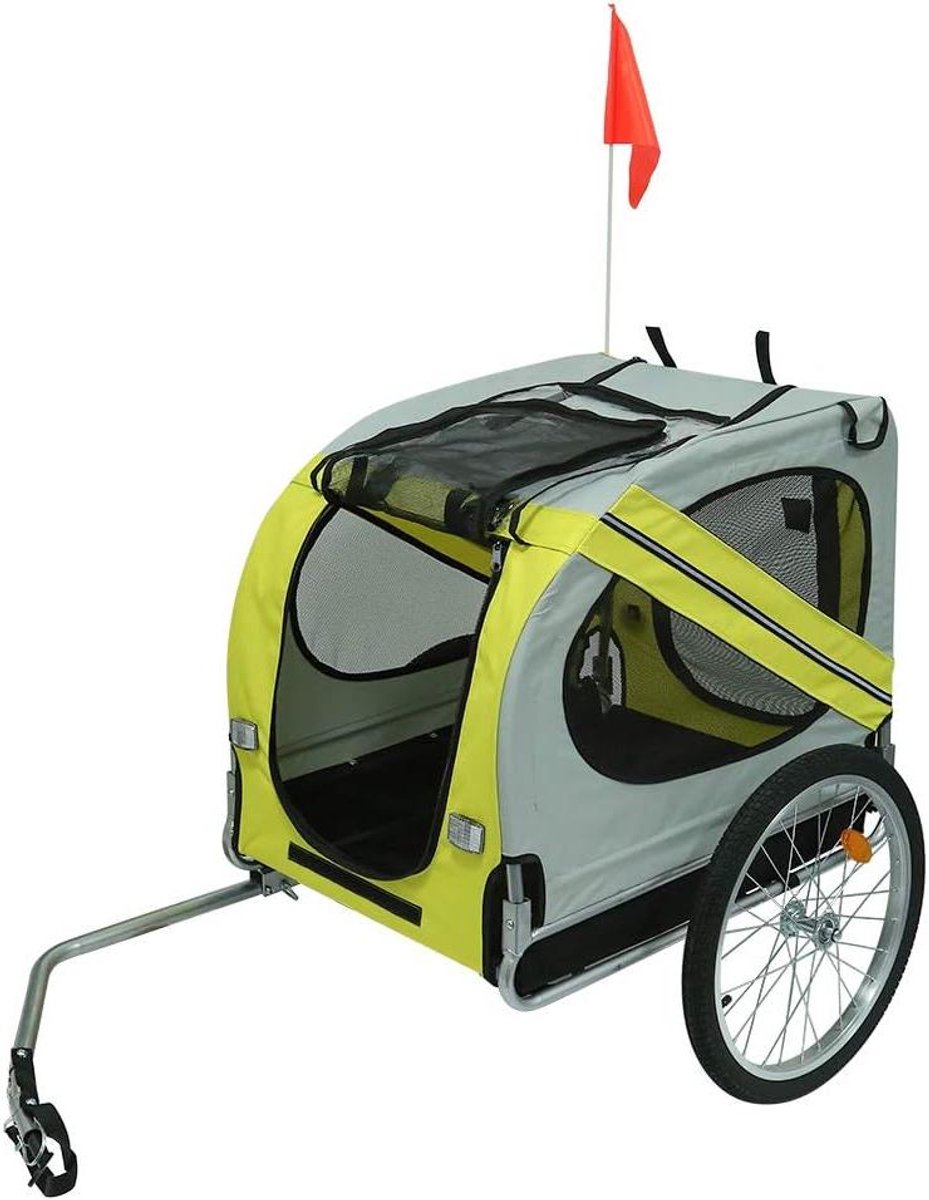 Fietskar voor honden - Hondenkar aanhanger - Veilig vervoeren huisdier - Met vering en reflectoren