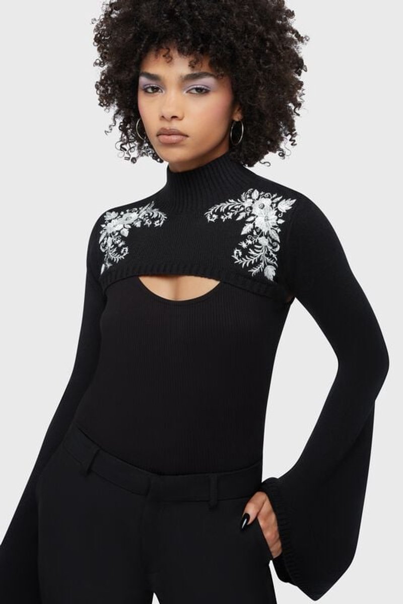 Killstar Beneath The Eclipse - Petal & Pine Bolero Dames Bolero - zwart - 3XL