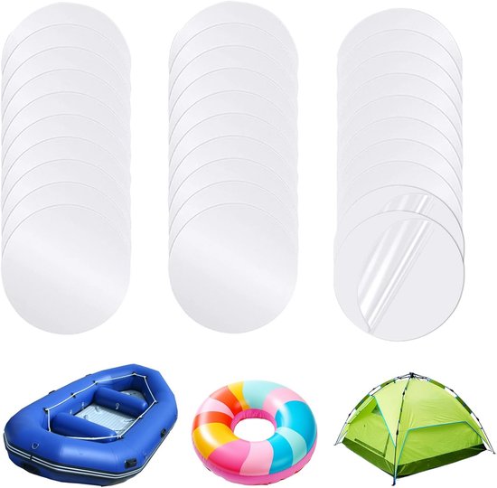 Reparatieset Opblaasbaar - Luchtbed Plakker - Snelle Reparatie - Zelfklevend Waterdicht - 30 Stuks - Transparant van Merkloos — afbeelding 5
