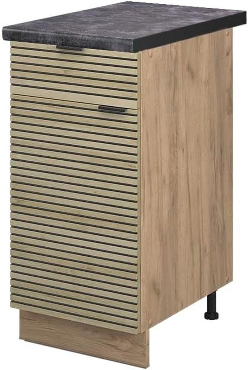 Keukenkastje - Lade unit - Keuken opbergen - Soft-close scharnieren - 40 cm breed - Eikenlook