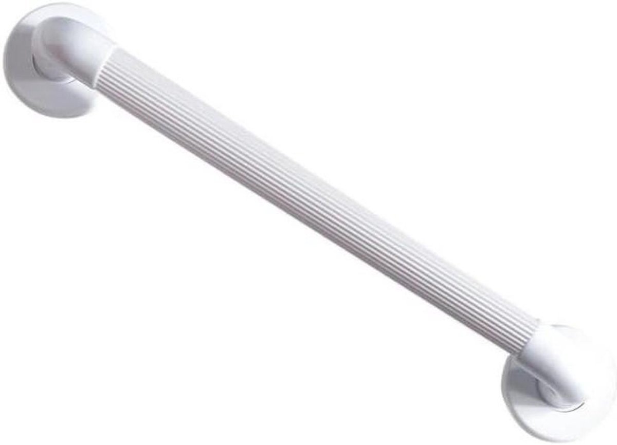 Geribbelde Handgreep - Veiligheidshandgreep Badkamer - Veiligheid Thuiszorg - Warm Aanvoelend - 45 cm - Wit