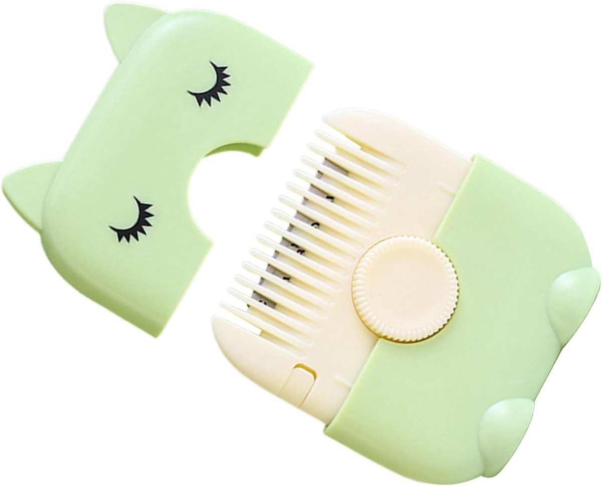 Tondeusekam, ponytrimmer, kinderponytrimgereedschap, dubbelzijdige gespleten haarpuntenverwijderaar voor tieners, volwassenen, vrouwen en meisjes, draagbaar tondeuse-gereedschap, groen, 1 stuk