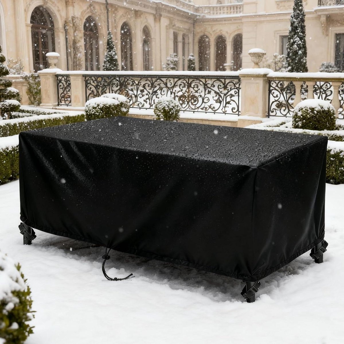 Tuinmeubelhoes - Beschermhoes Bankset - Buitenmeubelen Beschermen - Waterdicht 420D Oxford - 185 x 120 x 115 cm - Zwart
