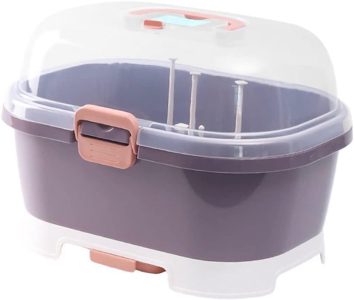 JeiibrZui Babyhoes - Babyfles Droogrek - Grote Capaciteit - 1 Stuks Met Stofkap - Paars
