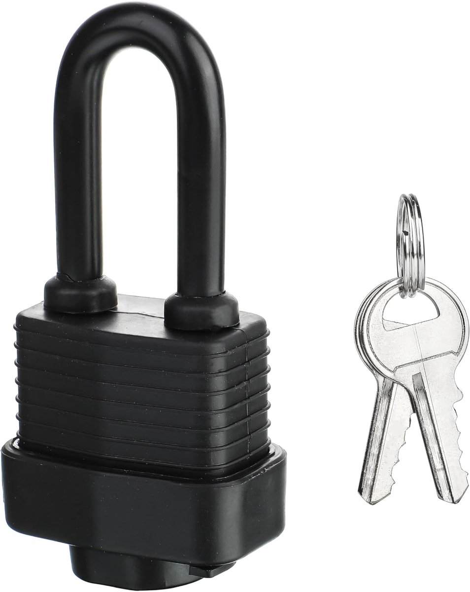 Waterdicht heavy-duty 2,9 * 1,5 inch gelamineerd stalen hangslot met sleutel, Geschikt voor binnen/buiten, 1 verpakking