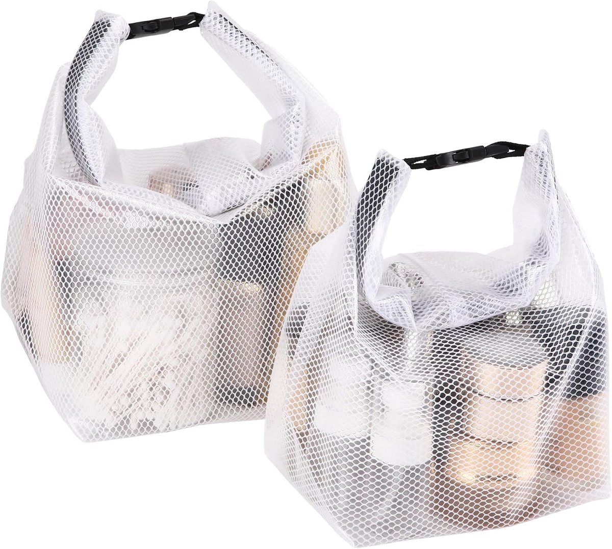 2 st Wit waterdichte reis-toiletzak, make-up organizer & opbergtasje – Transparant EVA-materiaal, grote opening, handvat – Ideaal voor reizen, sportschool, zwemmen en dagelijks gebruik | Cyslmuk®