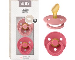 BIBS Colour Fopspeen - 6-18 mnd - 2-pack - Anatomisch - Dusty Pink/Coral