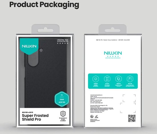Coque Nillkin Super Frosted Shield pour Samsung Galaxy A26 | Couverture verso | Noir