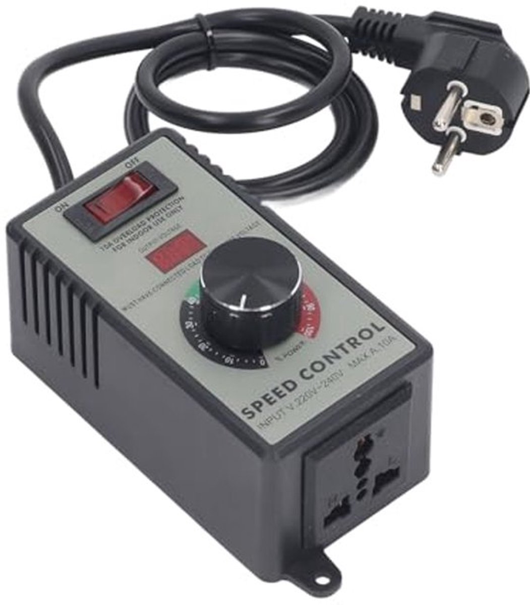 AC Motor Snelheidsregelaar, 220-240V 4000W Variabele Snelheidscontroller, Ventilator Snelheidscontroller met Overbelastingsbeveiligingsschakelaar, Elektronische Spanningsregelaar