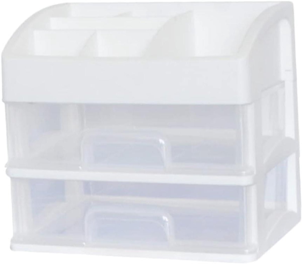 Cosmetica Ladekast - Make-up Organizer - Sieraden Opbergen - Dubbellaags Ontwerp - 23 x 20 x 23 cm - Wit